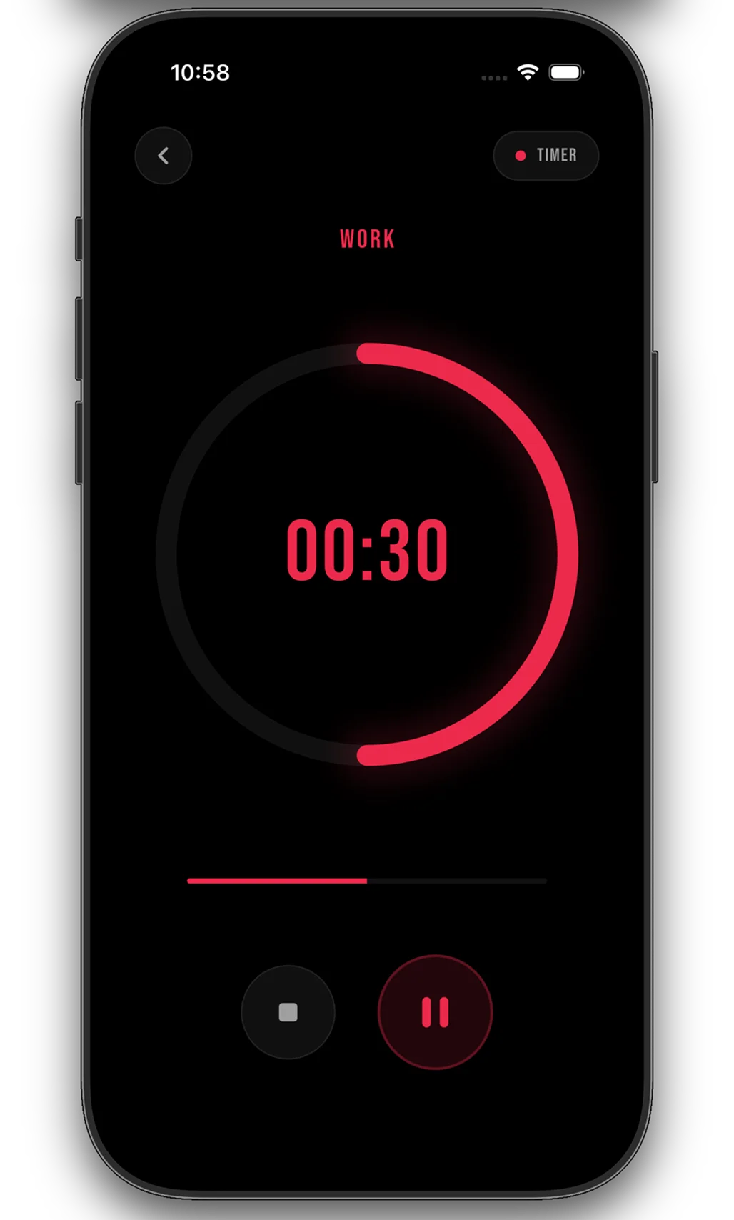 RIFT App AMRAP Setup Screen
