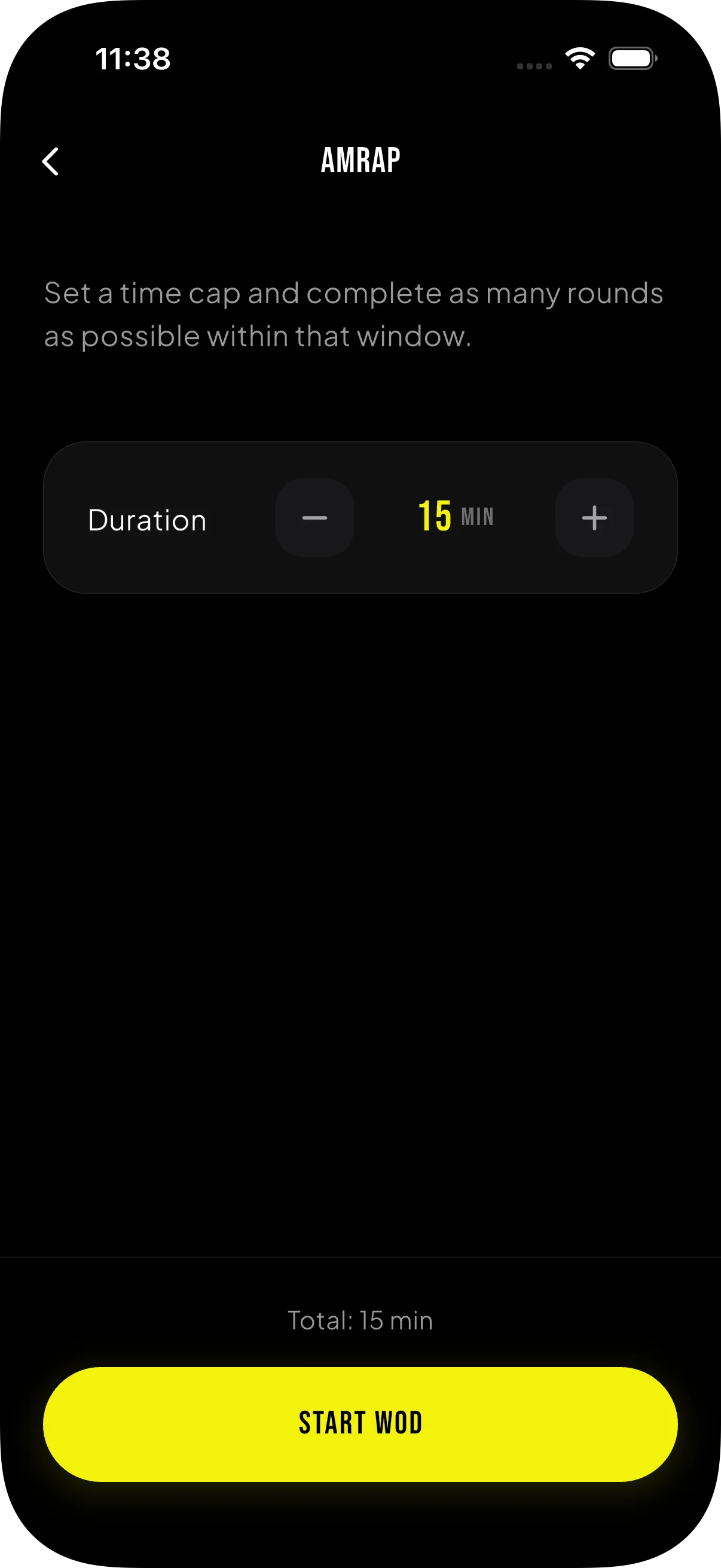 RIFT App Active Timer Interface