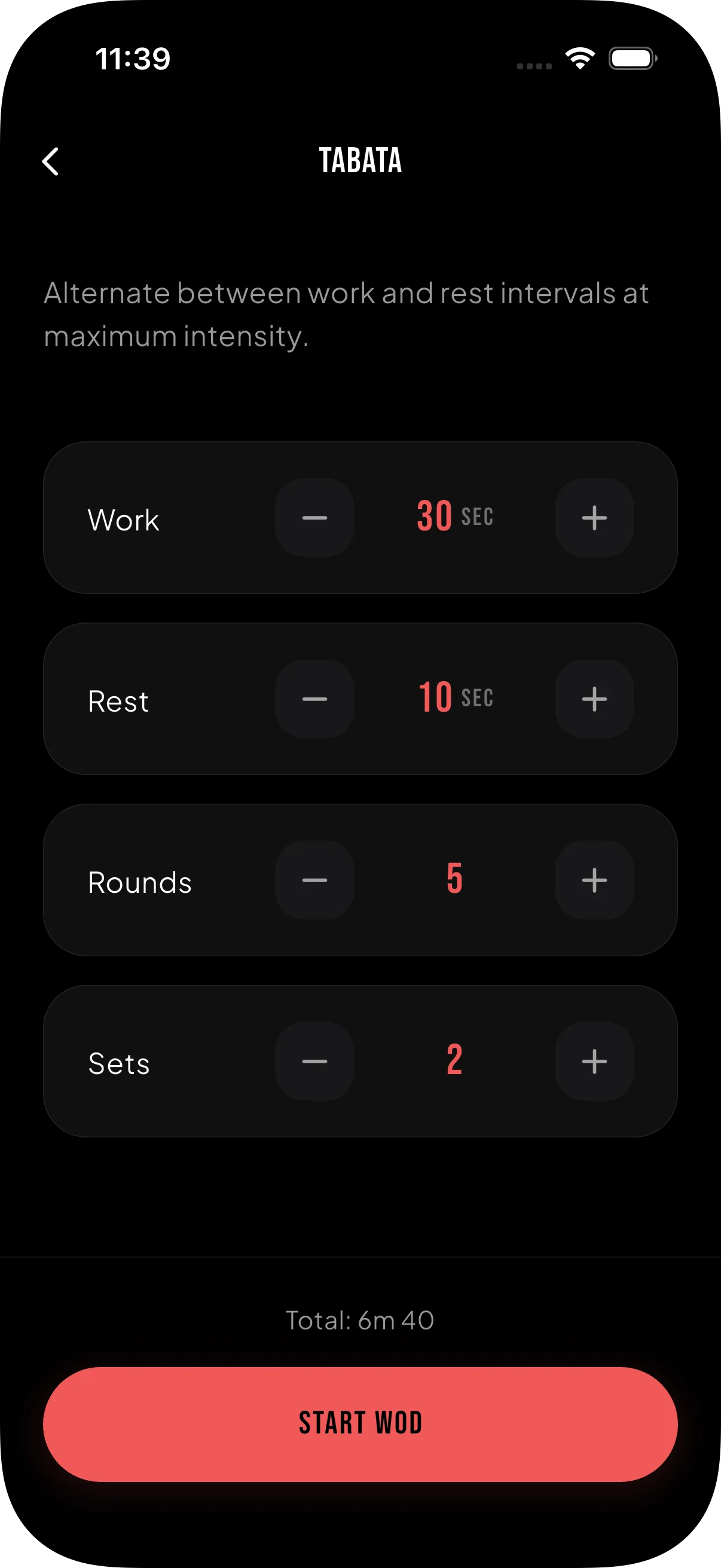 RIFT App Workout Log